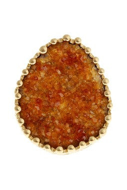 Ball Set Citrine Cluster Ring